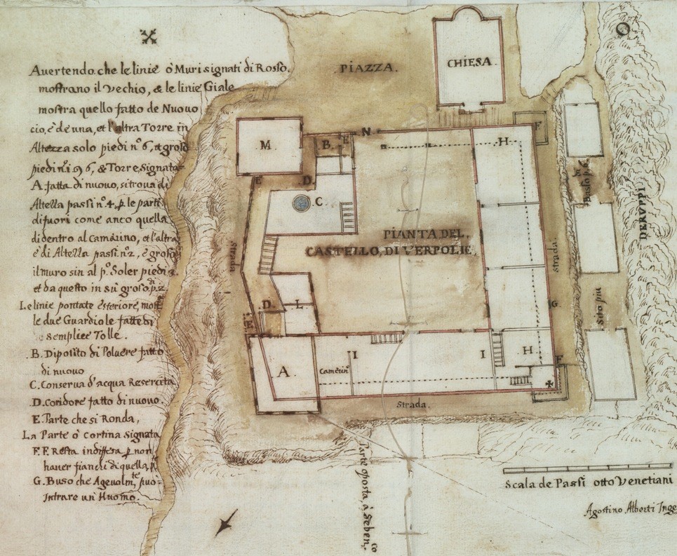 Vrpolje- prikaz utvrde koja se u 16. i 17. st. nalazila na području oko crkve sv. Ivana